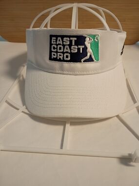 adidas White Visor with East Coast Pro Patch (Navy & Green)